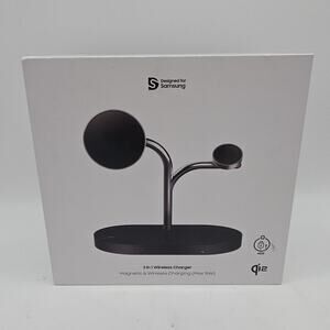 Samsung 3-in-1 Qi2 15W Magnetic Wireless Charger Charging Stand - Black